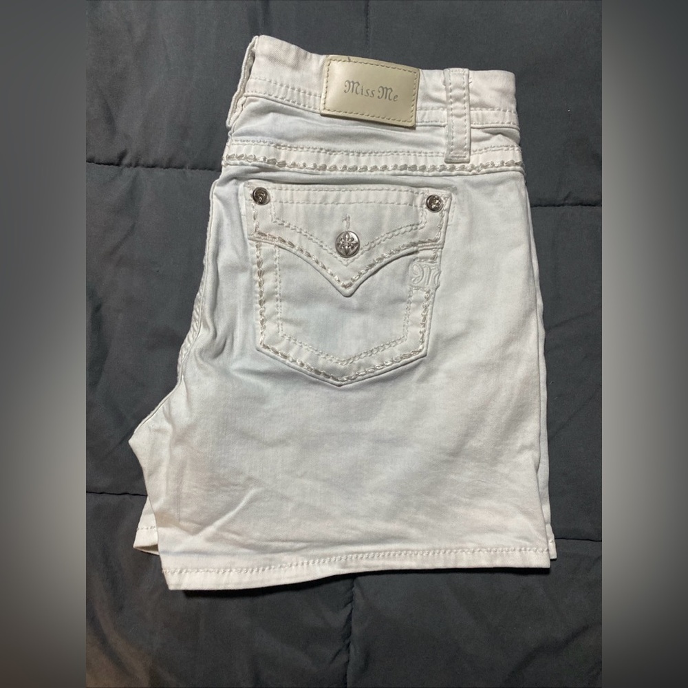 Miss Me White Jean Shorts